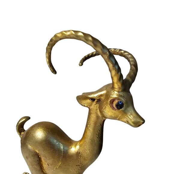 RARE Freeman McFarlin George Good Ibex Antelope Deer Gold Figurine - Picture 9 of 12